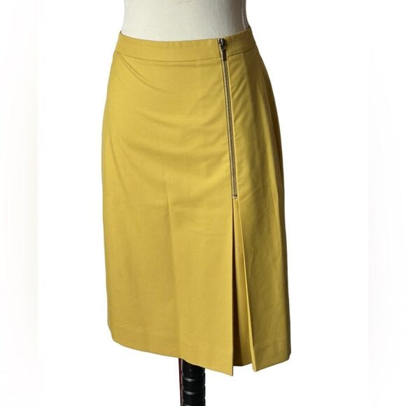 Nordstrom’s Classiques Entier “Notion Weave” Butter Yellow Lined Skirt (Size:2) - Picture 1 of 12